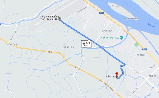 Từ Ninh Kiều đến sân bay Cần Thơ bao nhiêu km? Cách di chuyển nhanh, rẻ, thuận tiện
