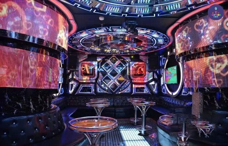 Không gian phòng hát tại Karaoke Bảo Hân với ánh sáng hiện đại