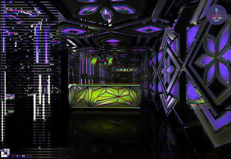 Phòng karaoke ánh sáng neon của Karaoke T3, Long Xuyên