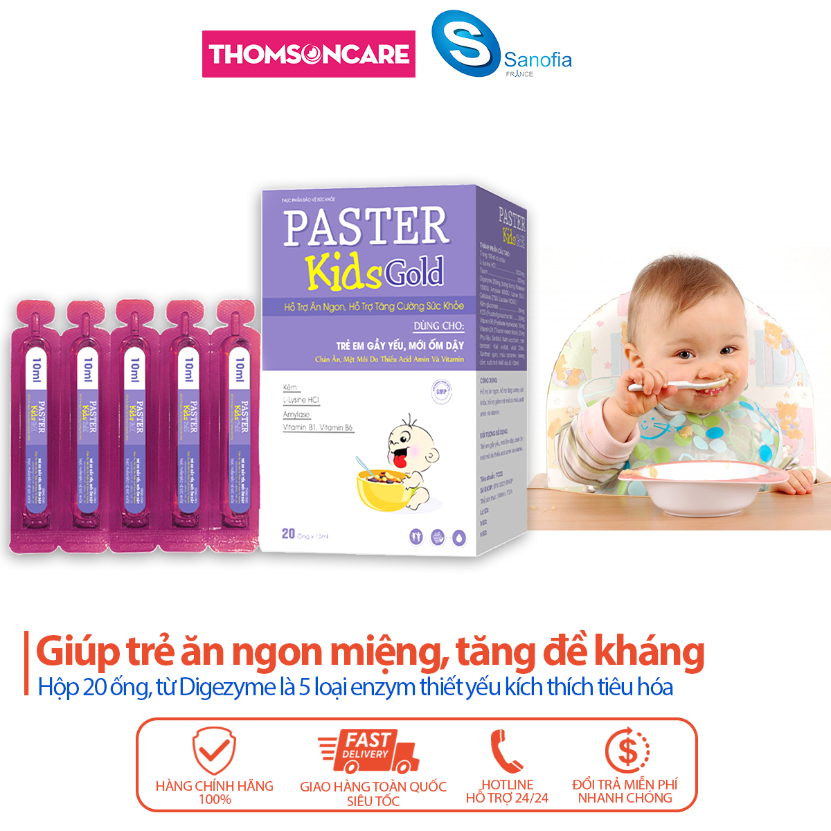Siro ăn ngon Paster Kids Gold ống sanofia